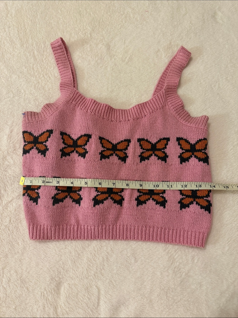 Levi's Pink Butterfly Cropped Knit Tank Top - Picture 2 of 6